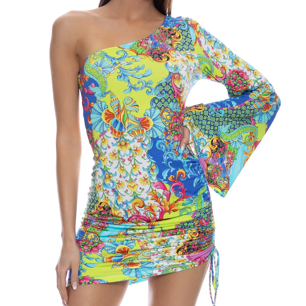 LA COSTA - One Shoulder Sleeve Adjustable Side Dress