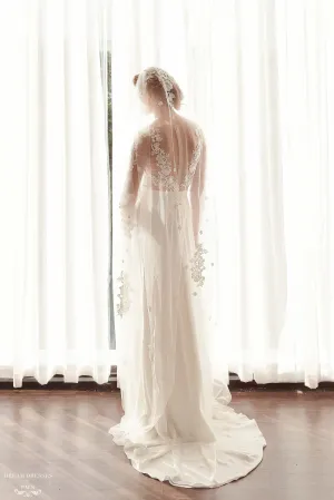 Lace Applique Bridal Veil (#Mabry)