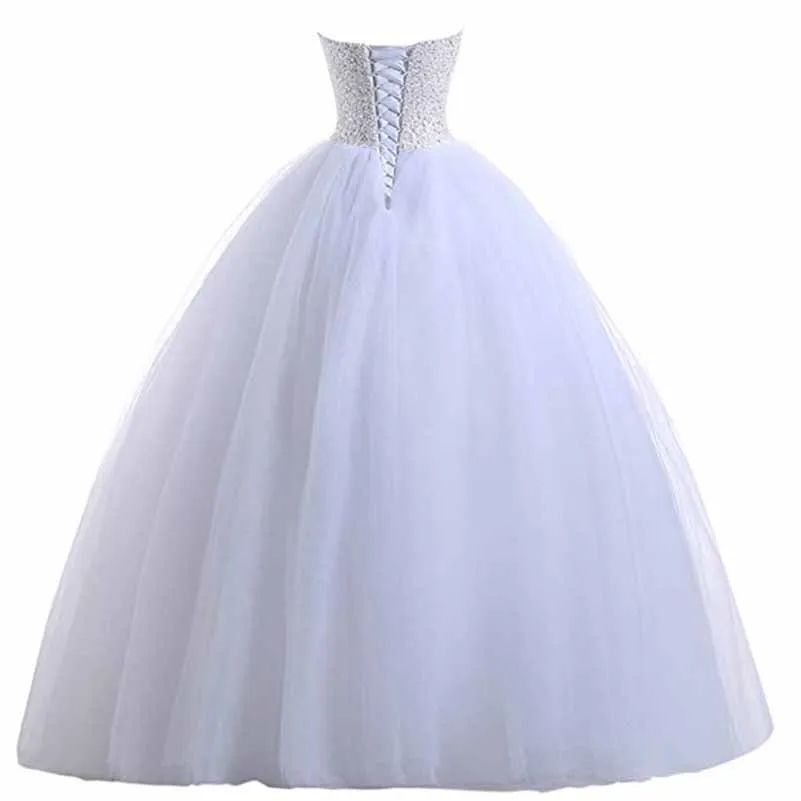 Lace Train Wedding Dress Aline Applique Bride Dress Long Tulle Dress