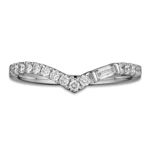 Ladies Curved Diamond V- Shape Crown Ring