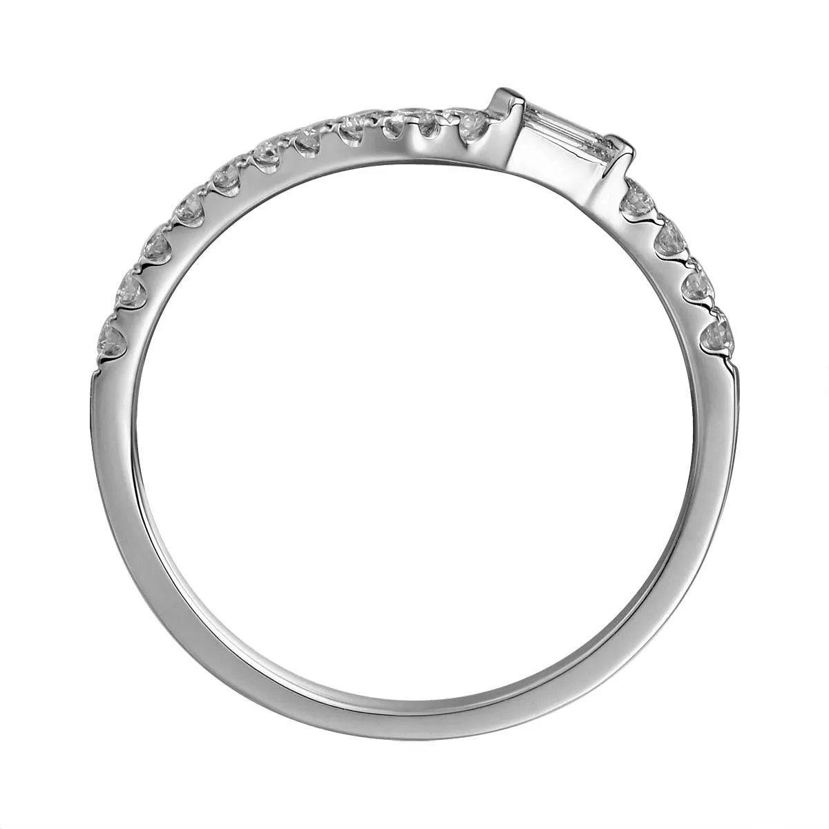 Ladies Curved Diamond V- Shape Crown Ring