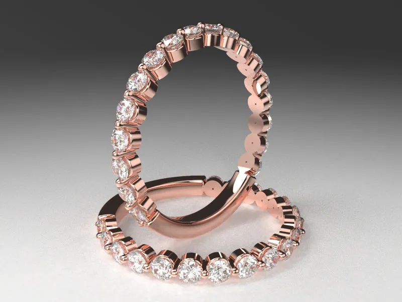 Ladies Floating Diamond Eternity Band w 2mm wide lab grown round diamonds