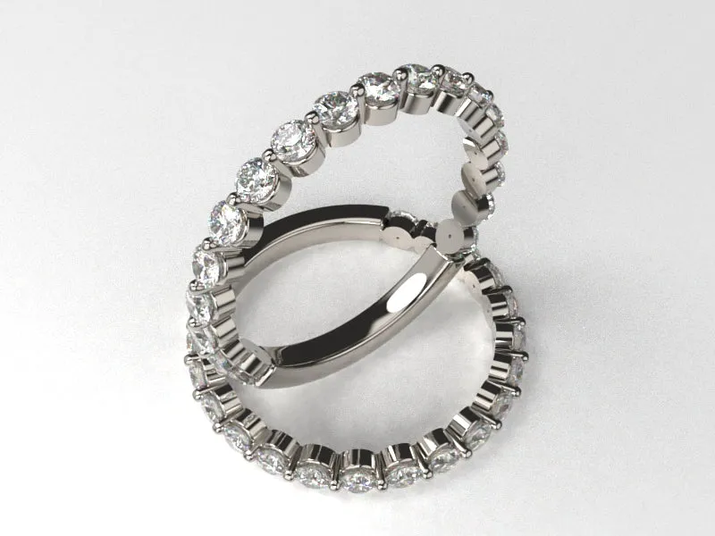 Ladies Floating Diamond Eternity Band w 2mm wide lab grown round diamonds