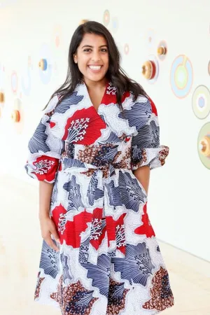 Lagos Coat/ Dress- White Leaves