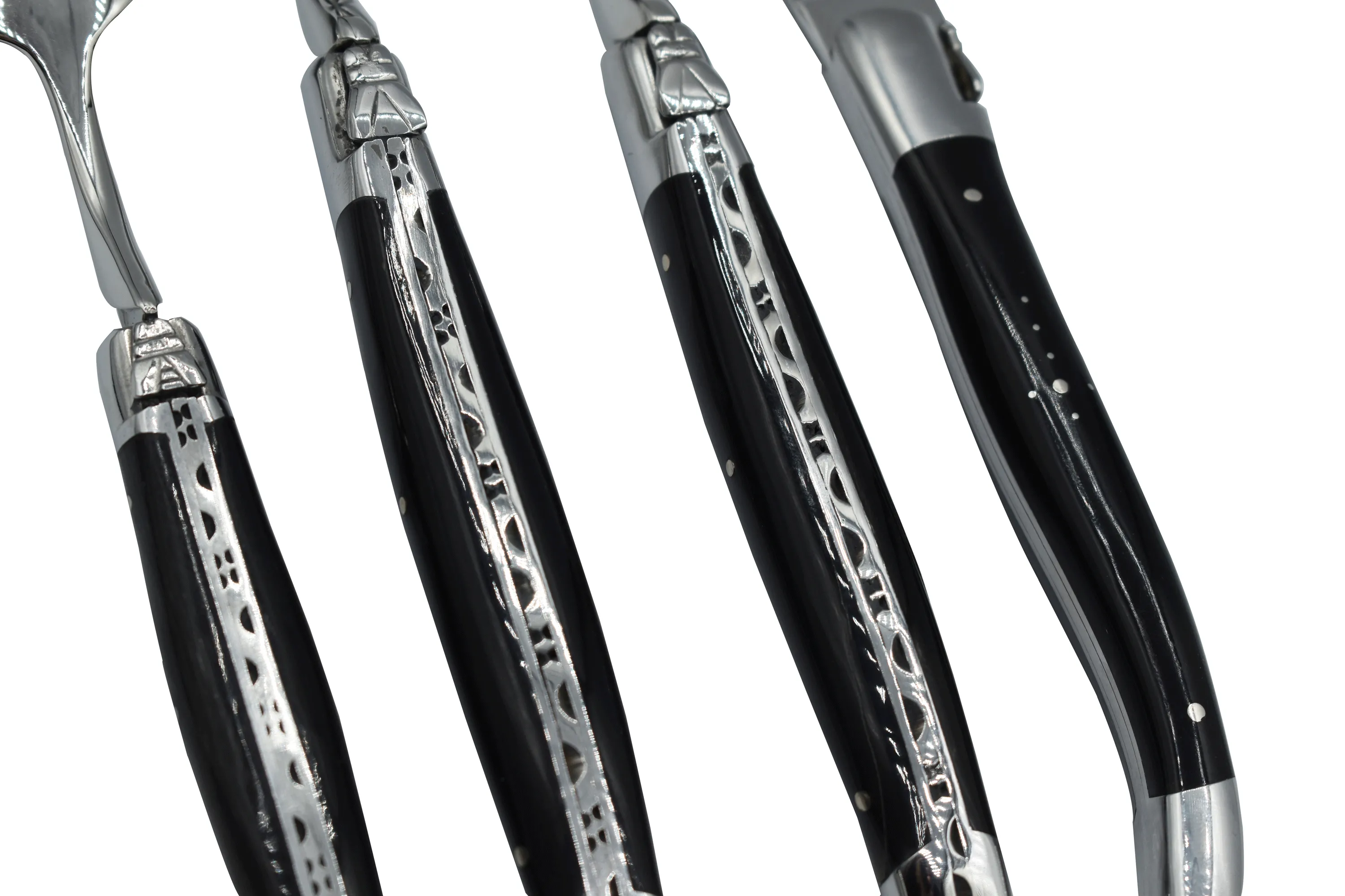 Laguiole en Aubrac Luxury 24-Piece Handcrafted Flatware Set, Buffalo Horn Handles