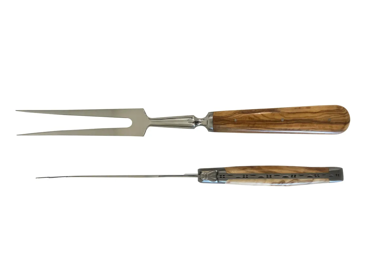 Laguiole en Aubrac Luxury 28-Piece Handcrafted Flatware Set With Olivewood Handles