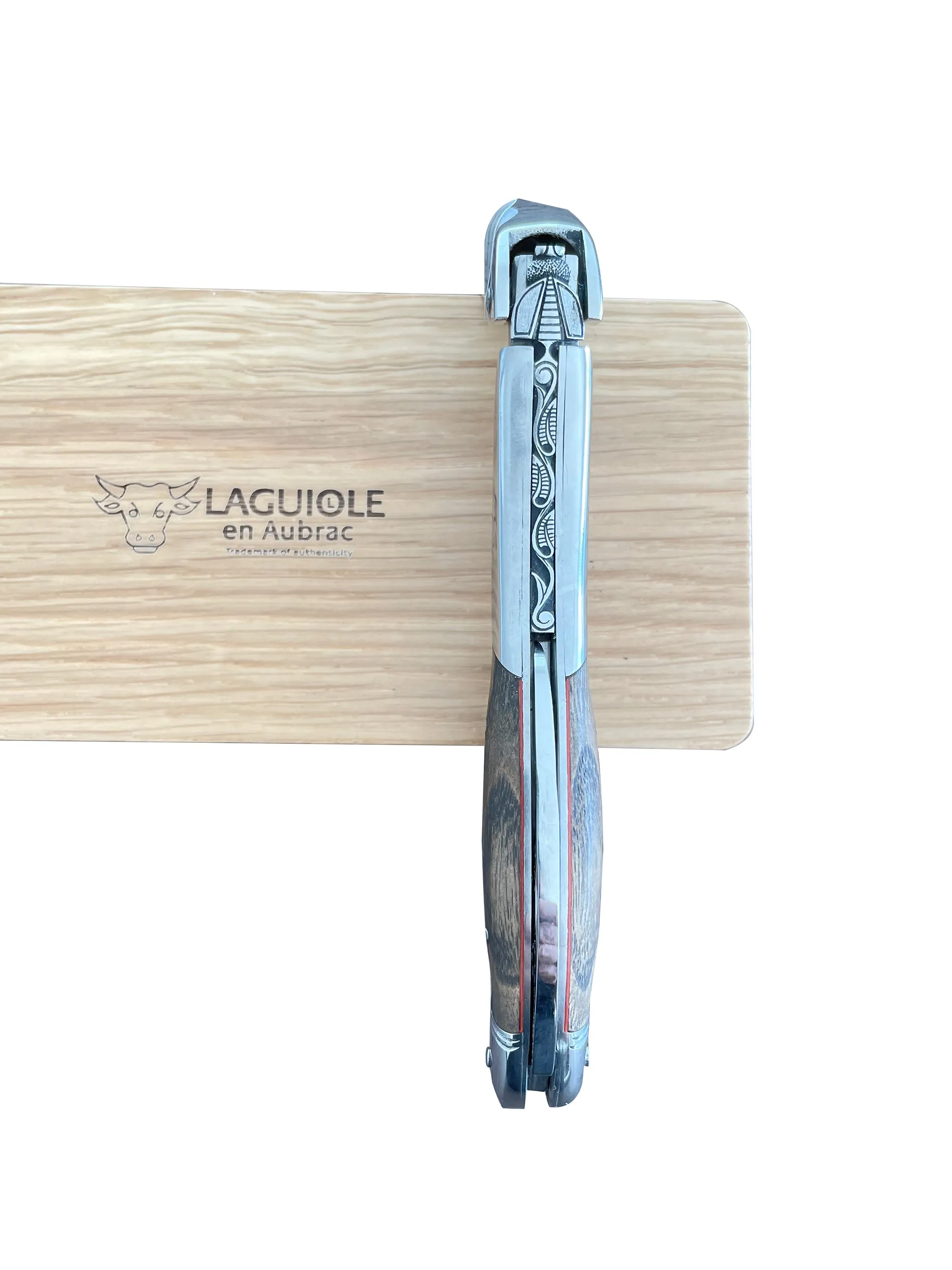 Laguiole en Aubrac Luxury Double Plated Sommelier Waiter's Corkscrew with Oak Wood Handle & Exclusive Bee