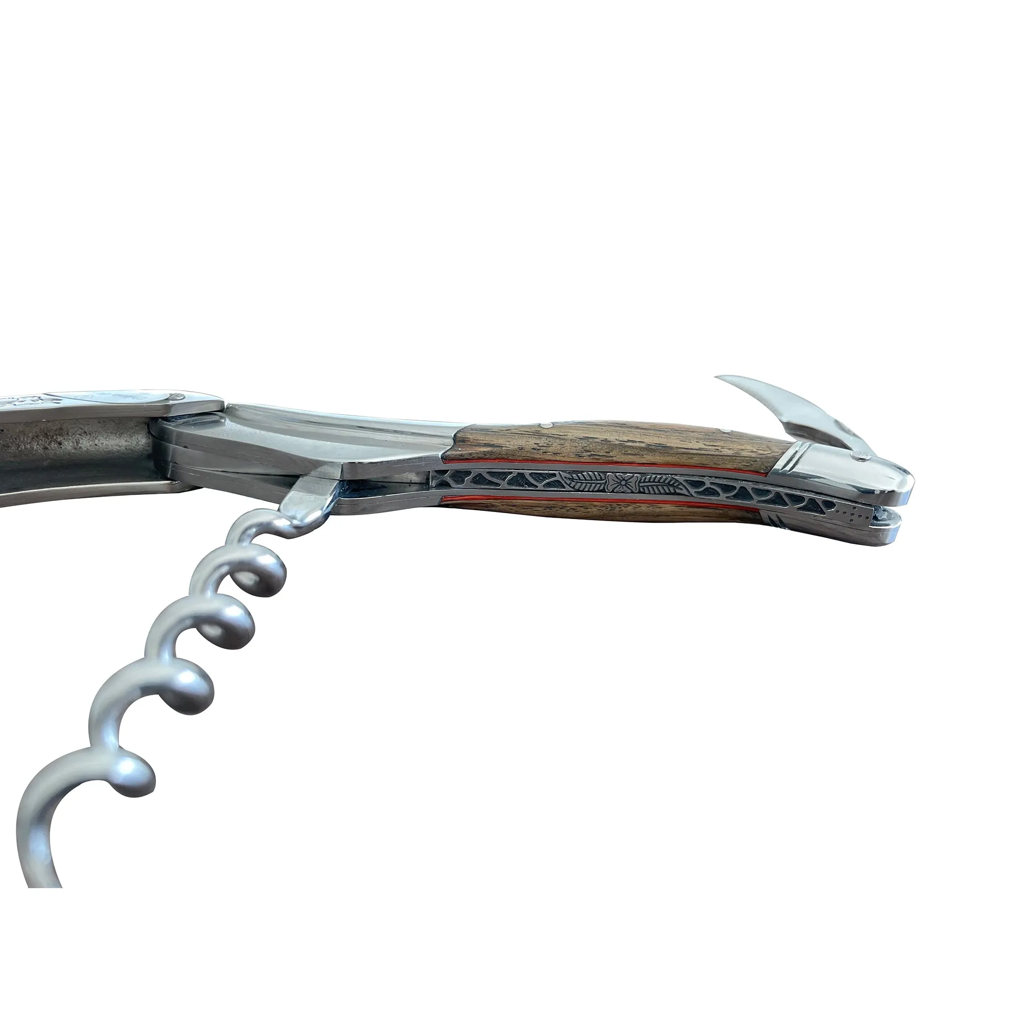 Laguiole en Aubrac Luxury Double Plated Sommelier Waiter's Corkscrew with Oak Wood Handle & Exclusive Bee