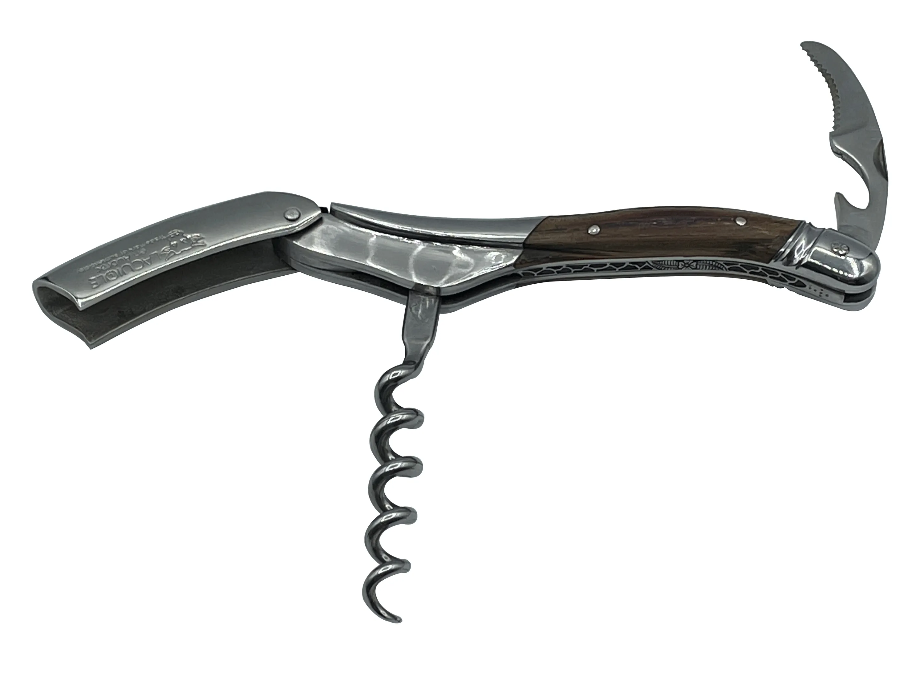 Laguiole en Aubrac Luxury Double Plated Sommelier Waiter's Corkscrew with Oak Wood Handle & Exclusive Bee