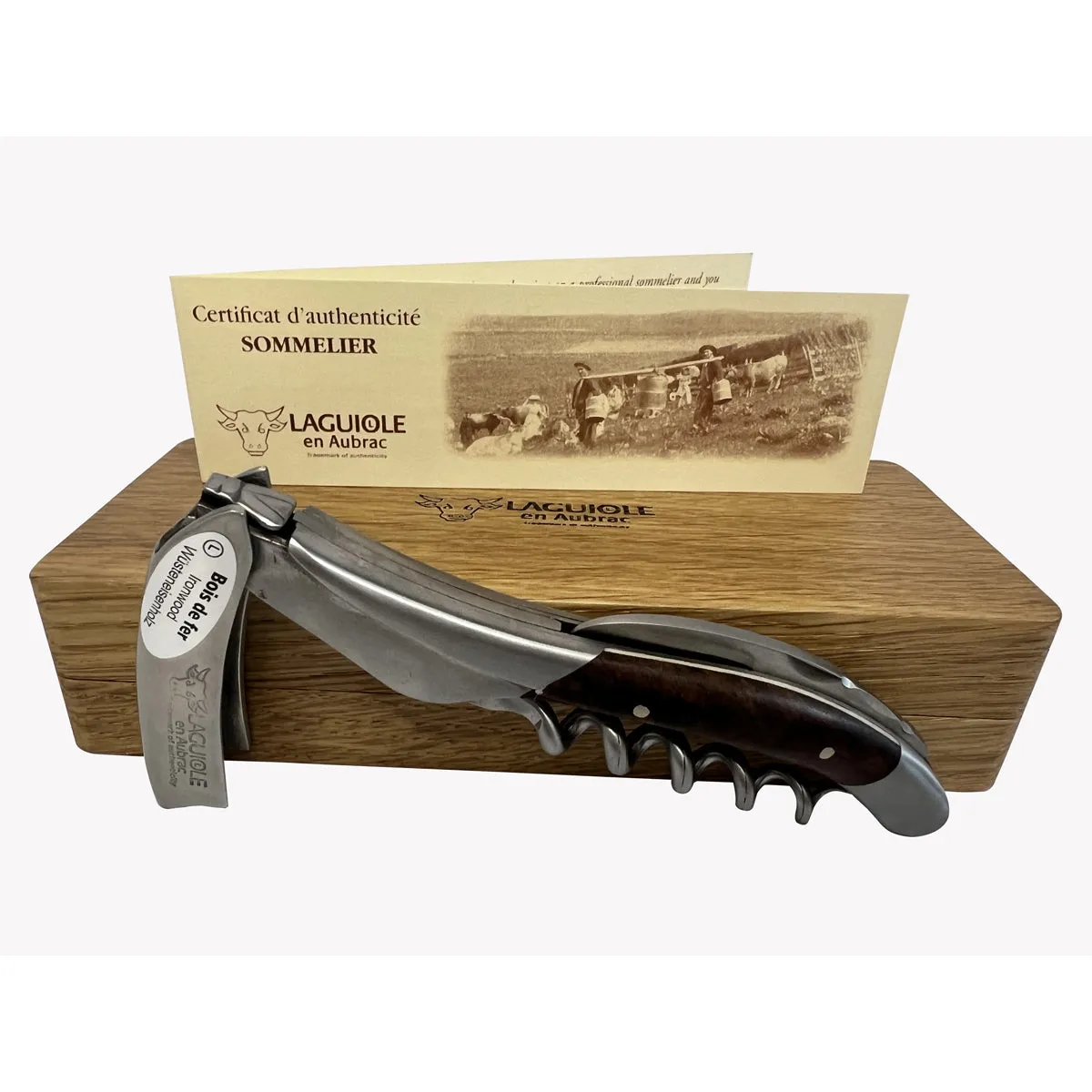Laguiole en Aubrac Sommelier Waiter's Corkscrew with Rich African Ironwood Handle