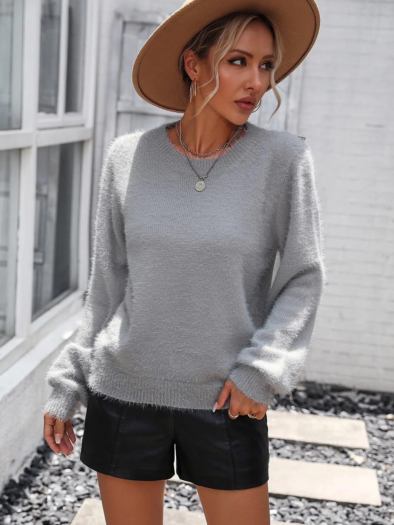 Lap of Luxury Sweater- 4 Colors (White, Black, Gray, Ivory)