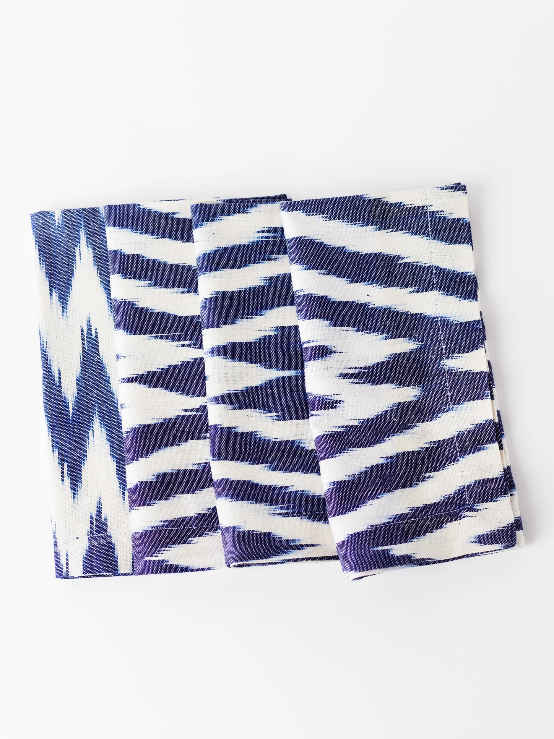 Lapis Chevron Ikat Cotton Blend Napkin Set