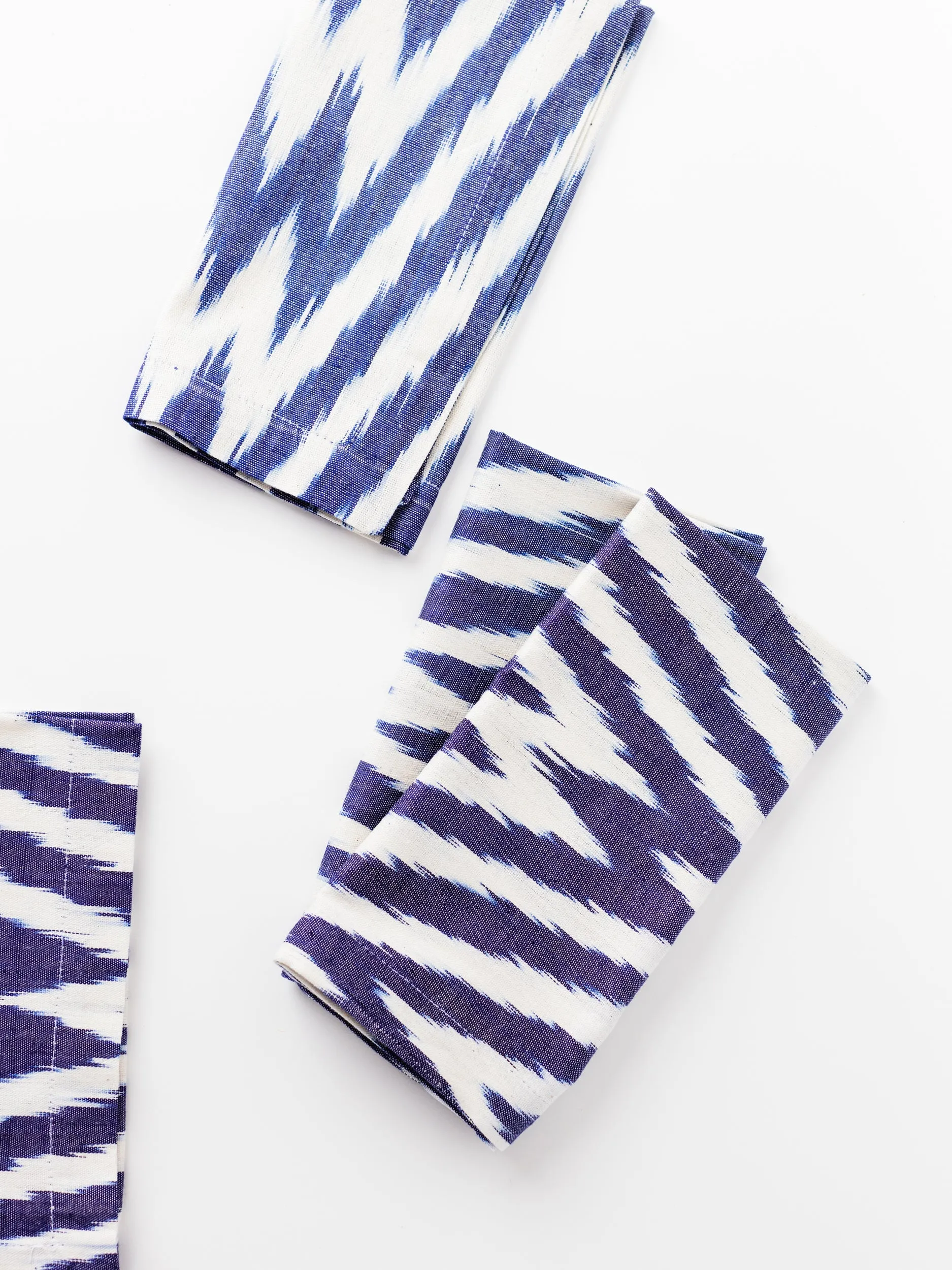 Lapis Chevron Ikat Cotton Blend Napkin Set