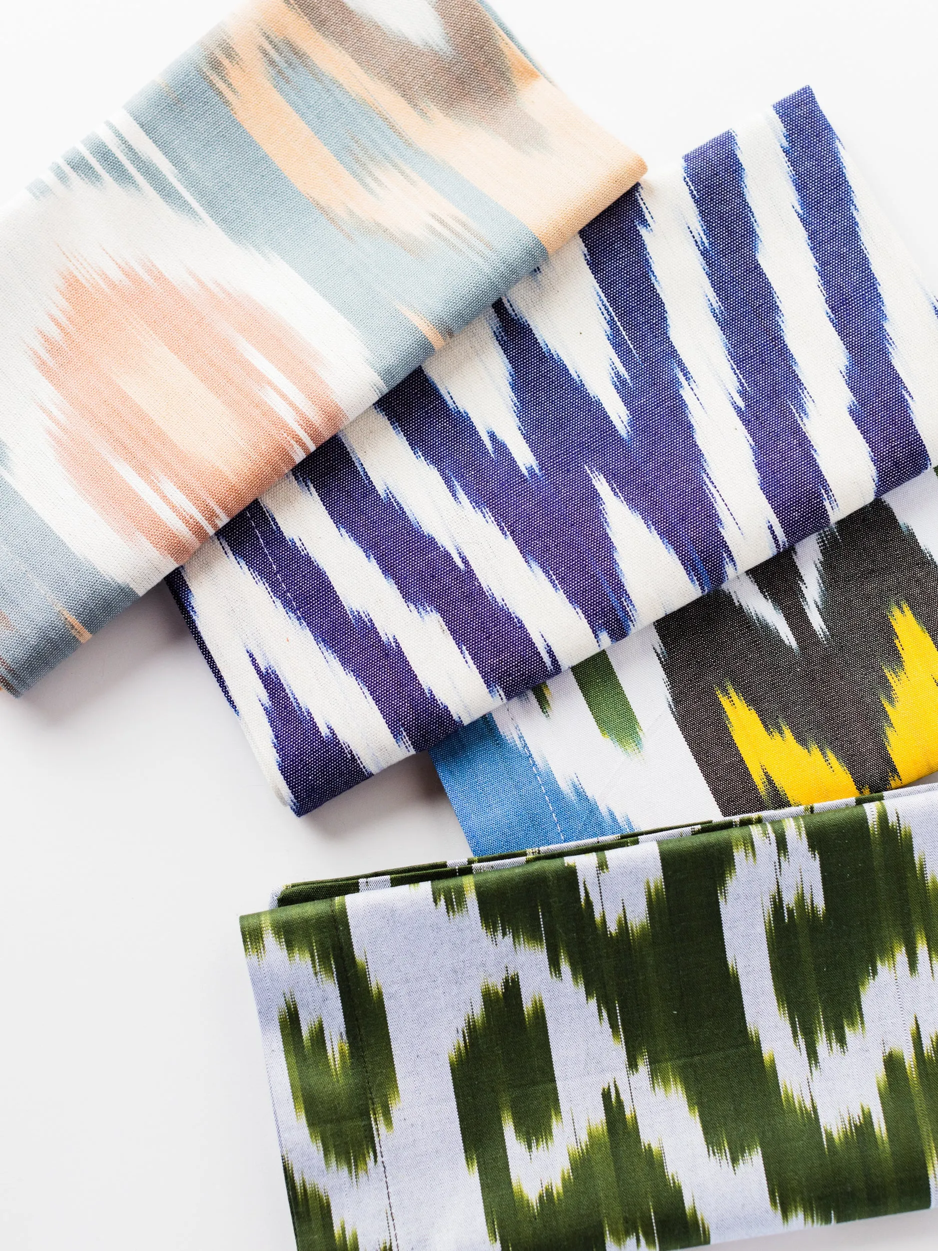 Lapis Chevron Ikat Cotton Blend Napkin Set