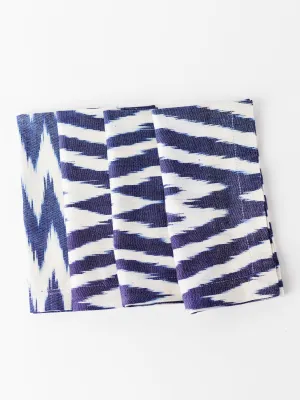 Lapis Chevron Ikat Cotton Blend Napkin Set