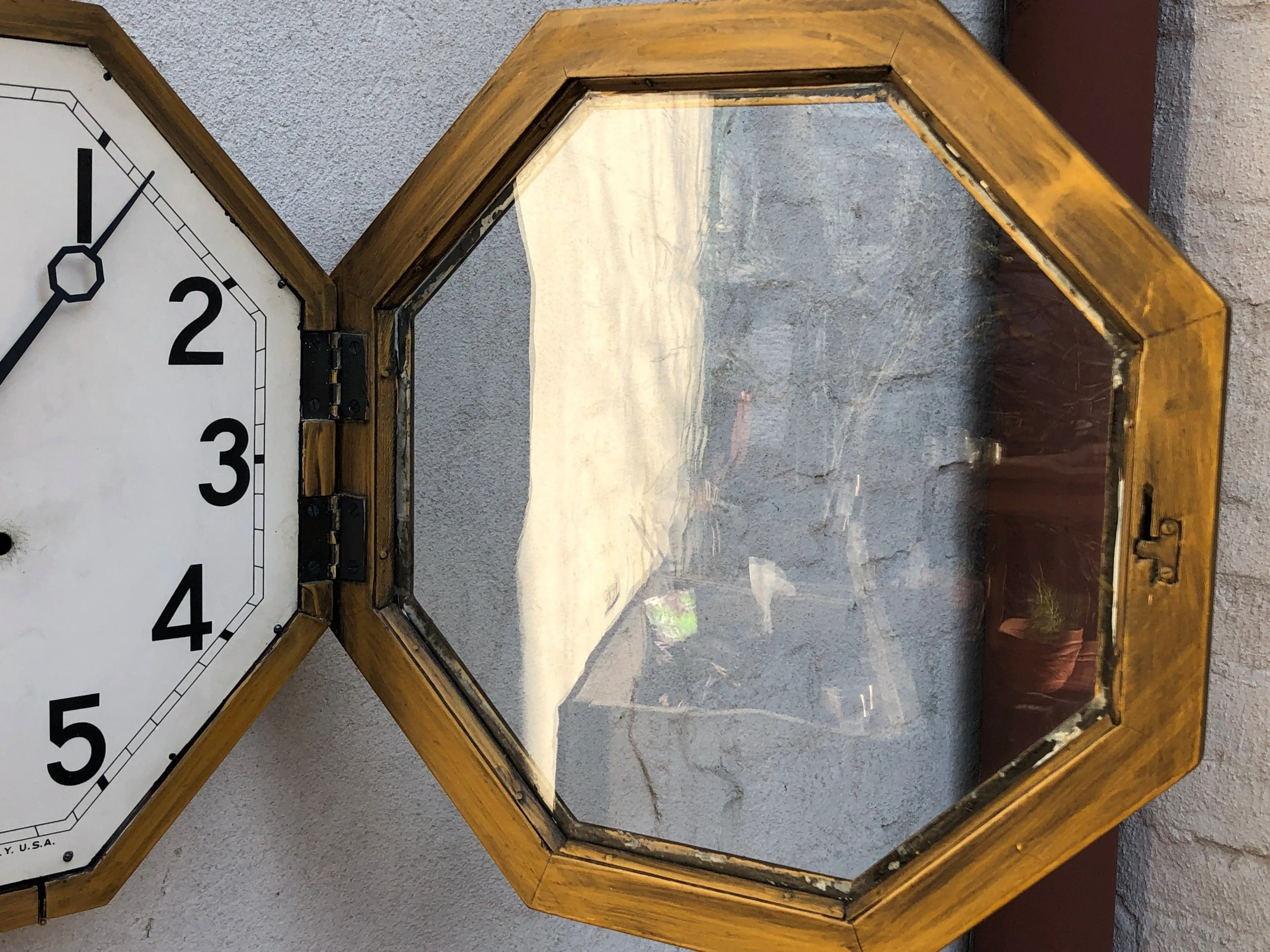 Large Ansonia Octagon Wall Clock, New Quartz Movement with Original Hands