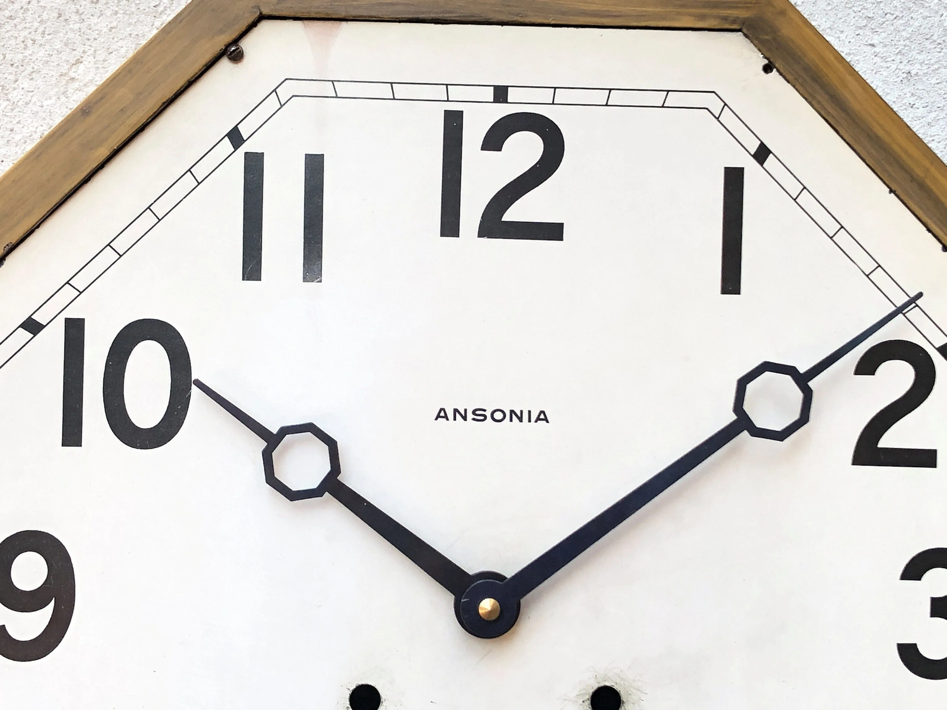 Large Ansonia Octagon Wall Clock, New Quartz Movement with Original Hands