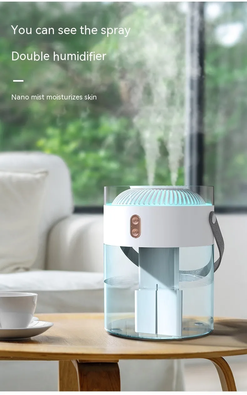 Large Capacity Double Spray Humidifier 2.6L Ambience Light Commercial Portable Water Replacement