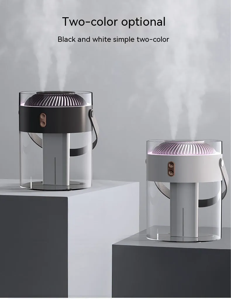 Large Capacity Double Spray Humidifier 2.6L Ambience Light Commercial Portable Water Replacement