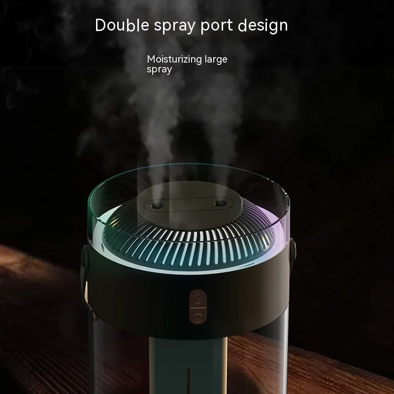 Large Capacity Double Spray Humidifier 2.6L Ambience Light Commercial Portable Water Replacement