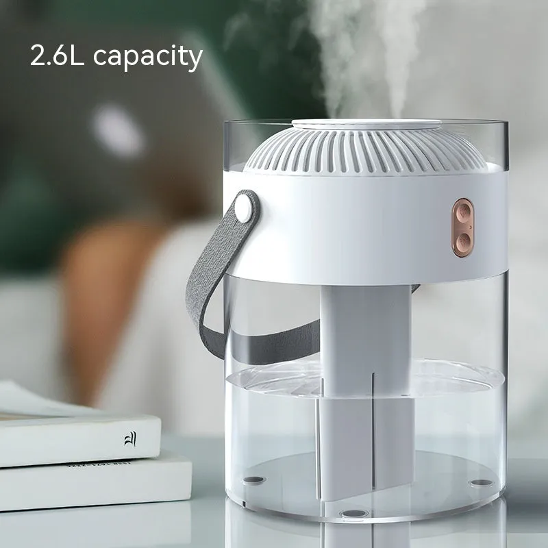 Large Capacity Double Spray Humidifier 2.6L Ambience Light Commercial Portable Water Replacement