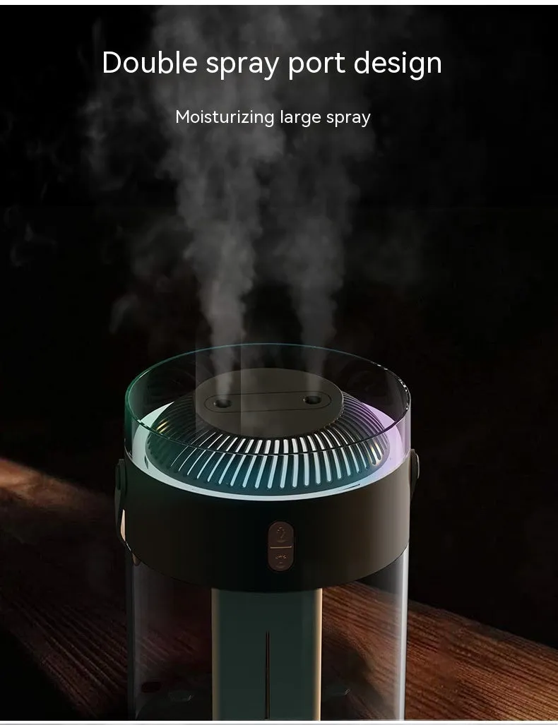 Large Capacity Double Spray Humidifier 2.6L Ambience Light Commercial Portable Water Replacement