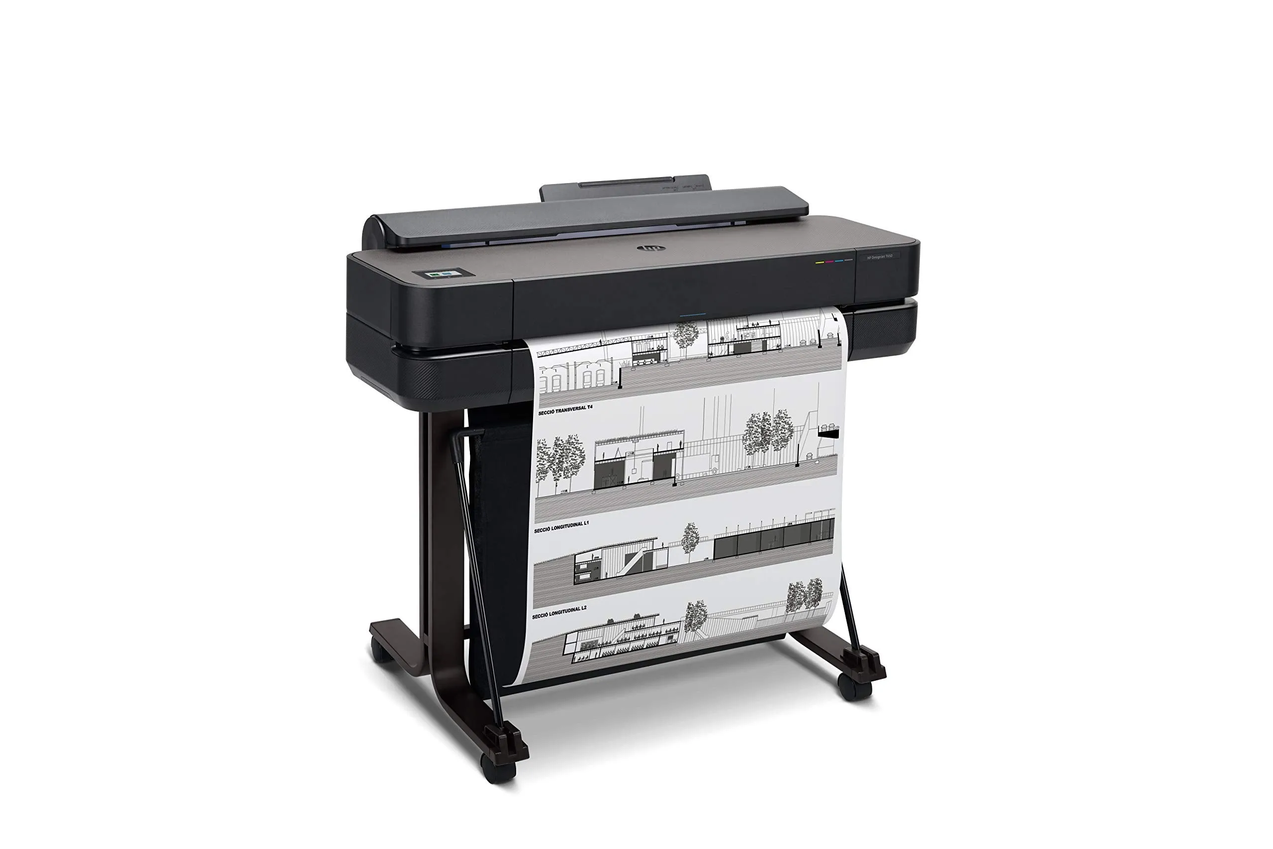 Large Format HP DesignJet T650,Color 24-inch Plotter Printer, Includes 2-Year Warranty Care Pack (5HB08H) ,Black