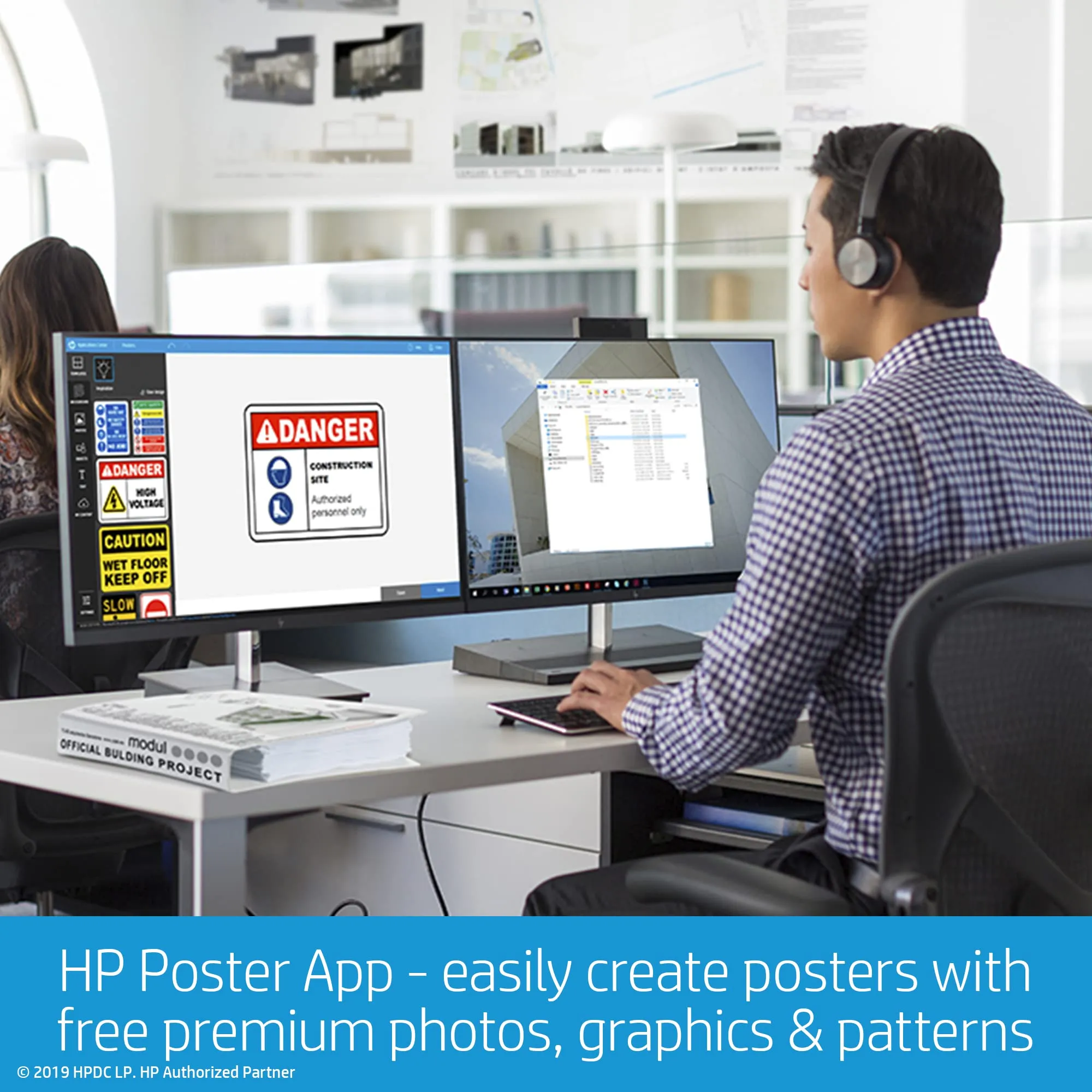Large Format HP DesignJet T650,Color 24-inch Plotter Printer, Includes 2-Year Warranty Care Pack (5HB08H) ,Black