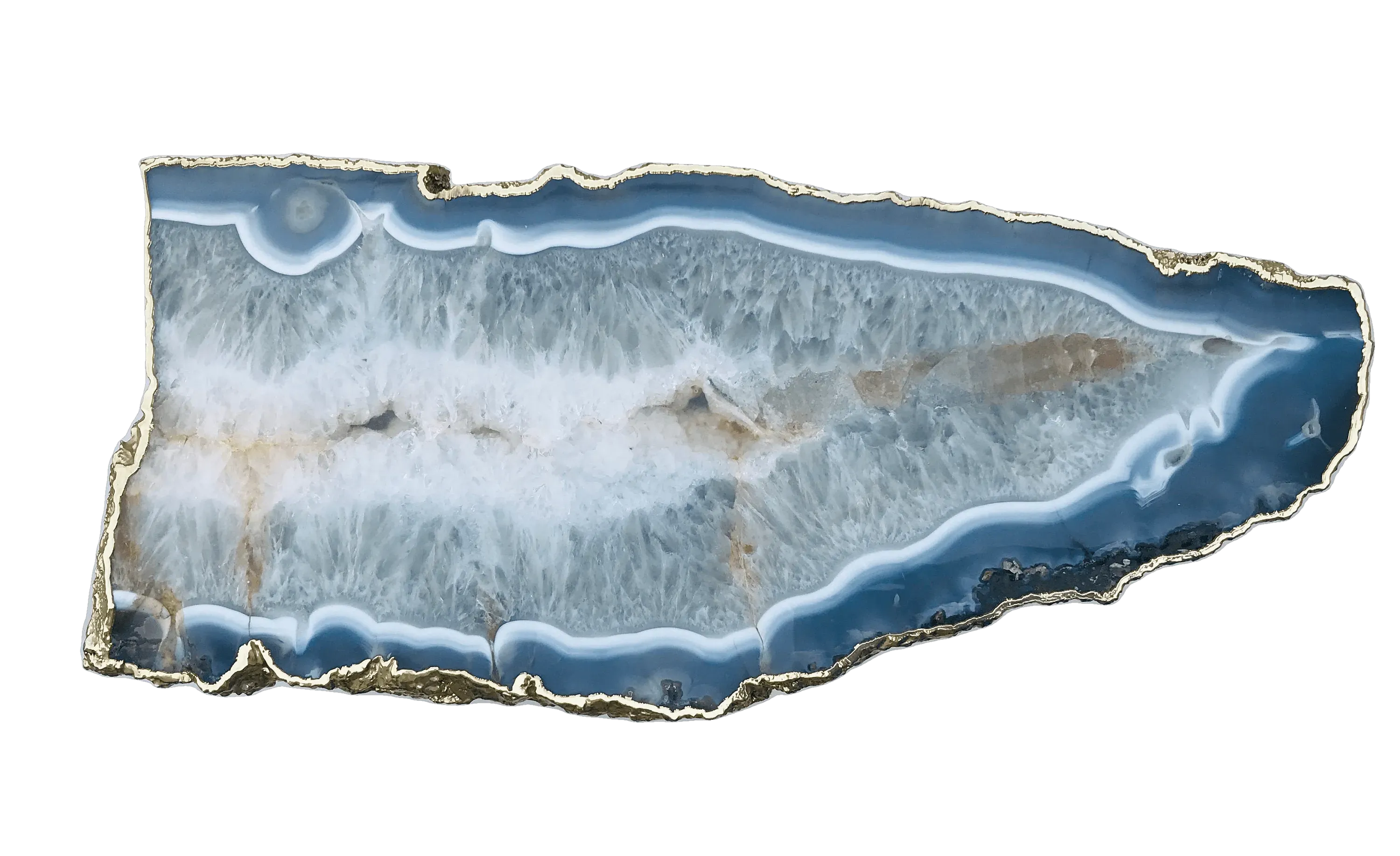 Large Grey Agate Quartz Organic Edge Side Table