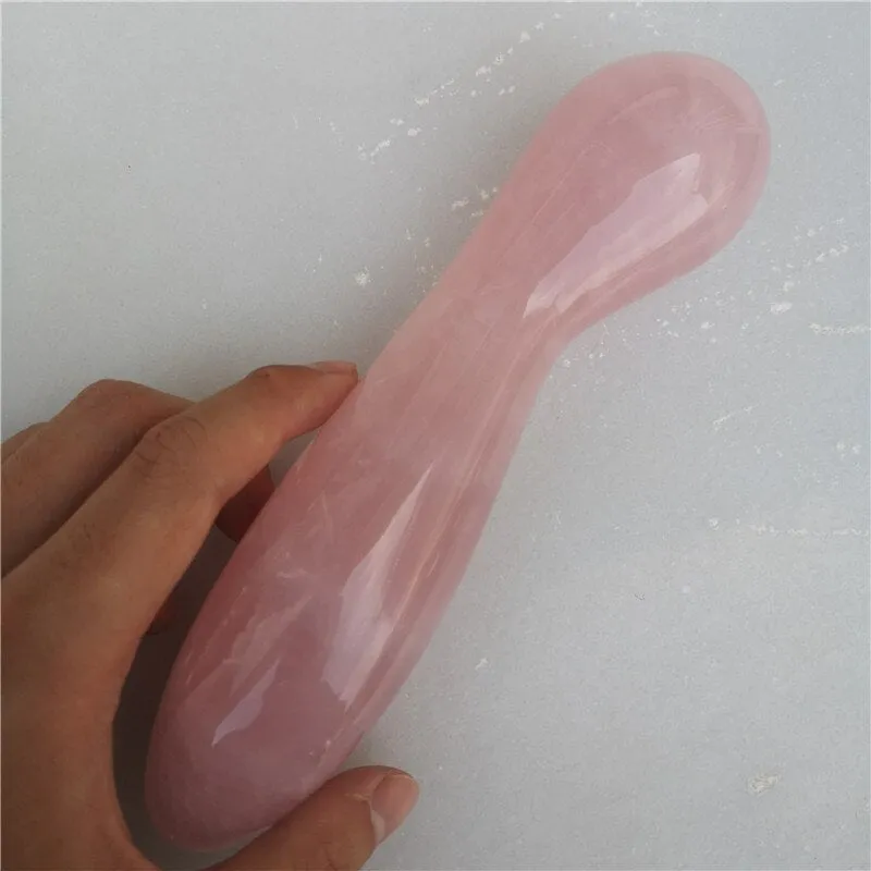 large length and width natural pink quartz crystal gemstone massage stick wand yoni wand goddess wand healing for women