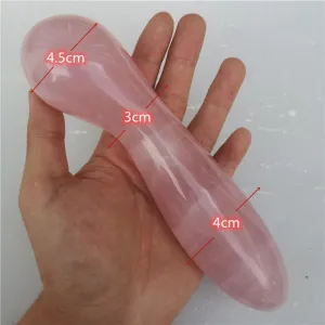 large length and width natural pink quartz crystal gemstone massage stick wand yoni wand goddess wand healing for women
