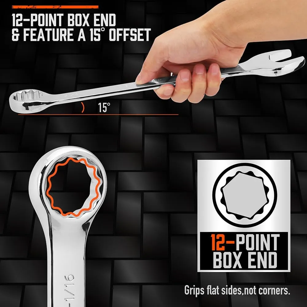 Large Wrench 6 Piece Set | 12 Point | 15/16″, 1″, 1-1/16″, 1-1/8″, 1-3/16″, 1-1/4″