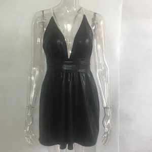 Laser Sparkle Backless Dress