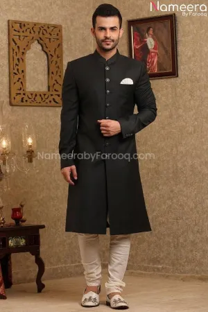 Latest Black Sherwani for Wedding Online 2021 #GR95