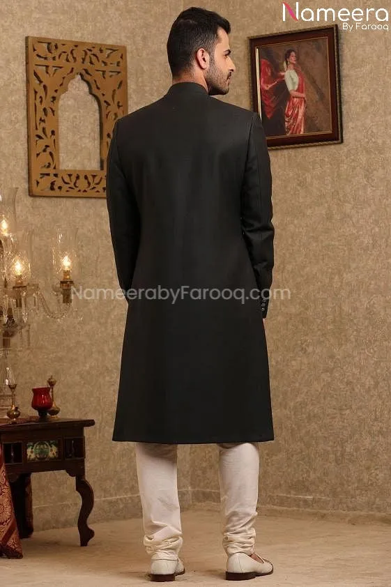 Latest Black Sherwani for Wedding Online 2021 #GR95