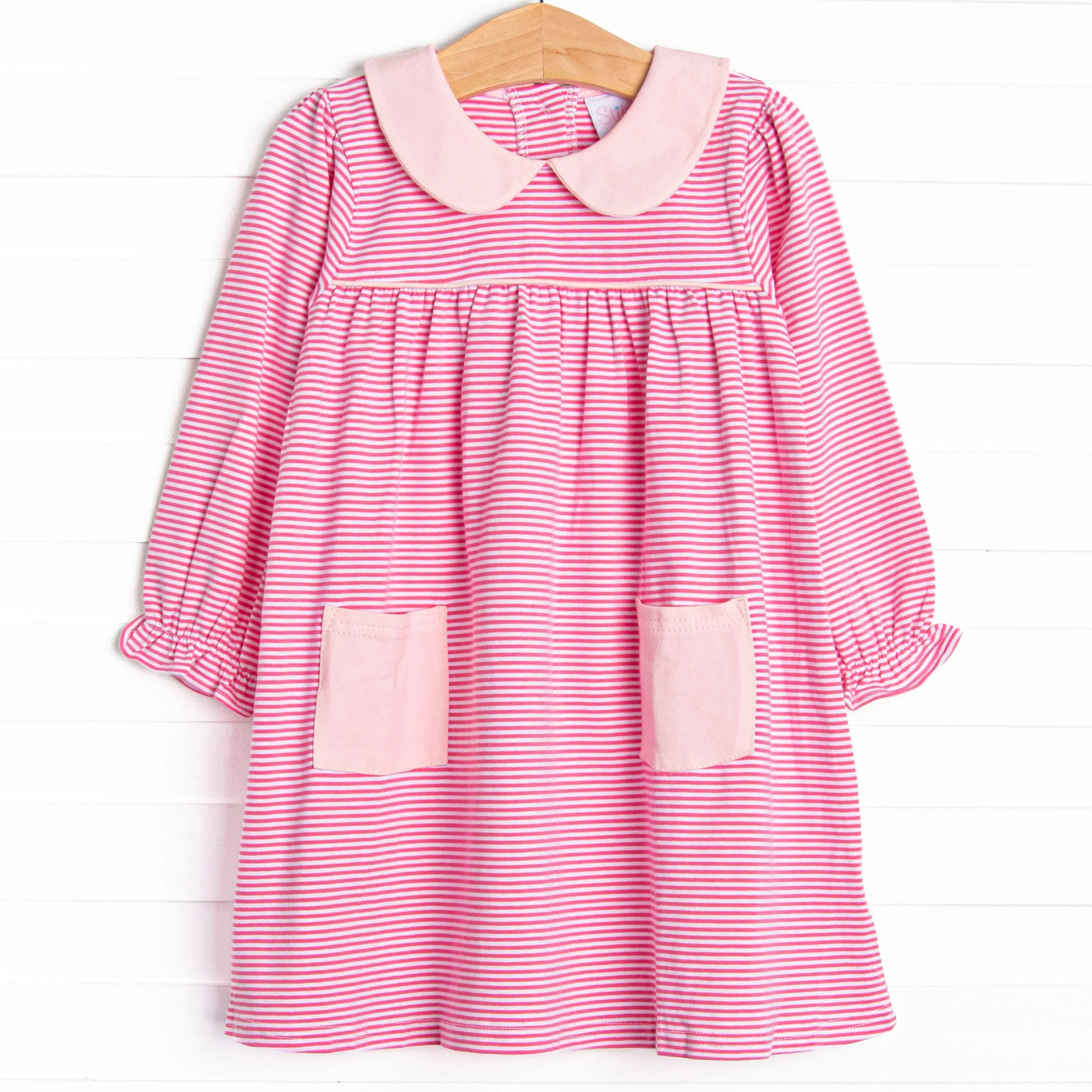 Lauren Dress, Medium Pink Stripe