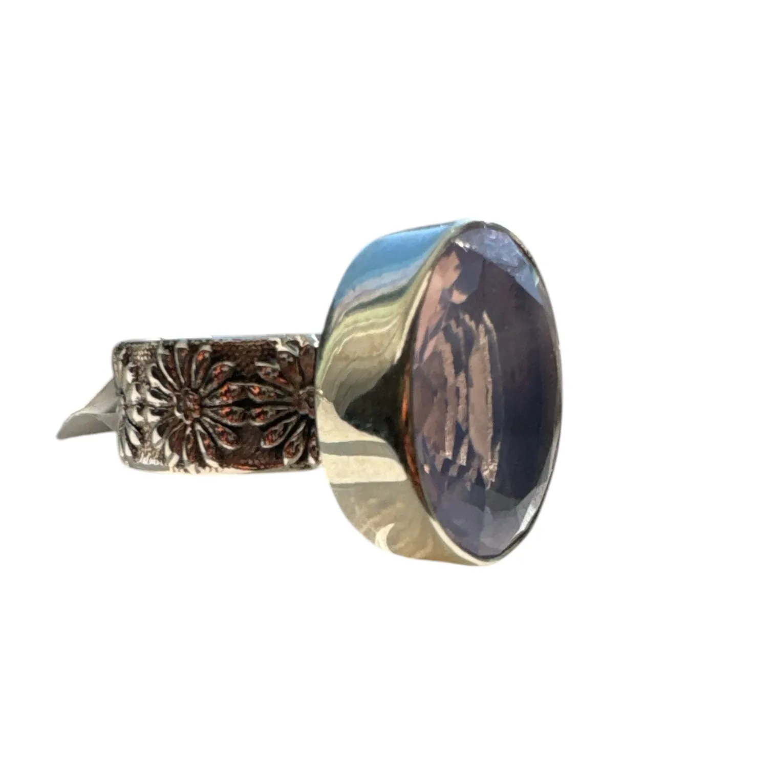 Lavender Quartz Solid 925 Sterling Silver Ring 8
