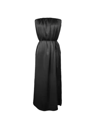 Layla Pleated Long Dress Black