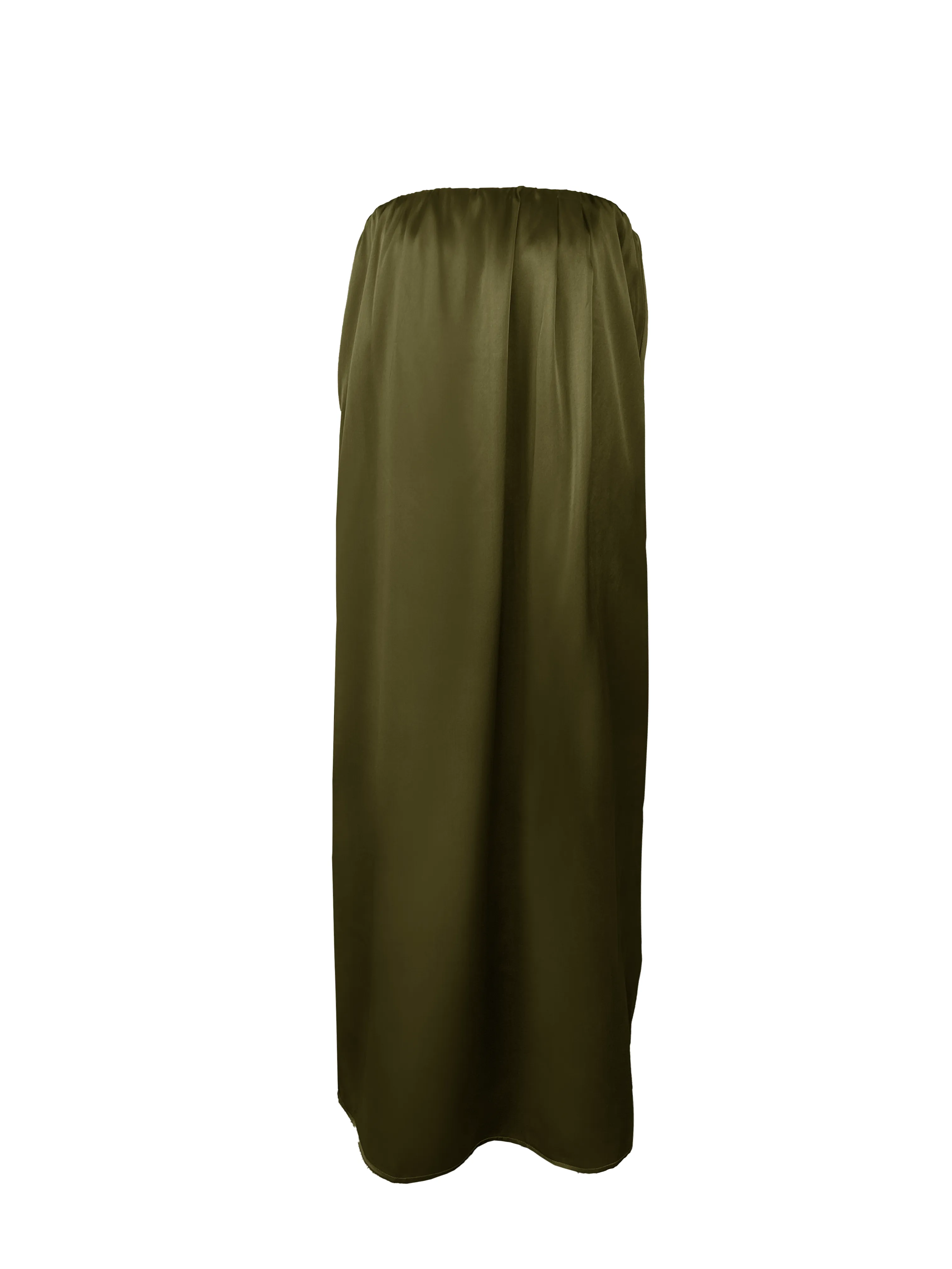 Layla Pleated Long Dress Dark Olive