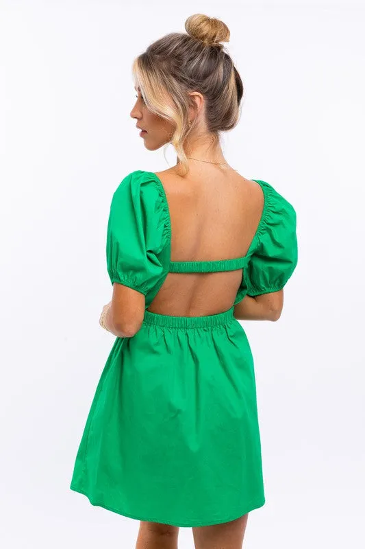 LE LIS Half Sleeve Twisted Front Dress