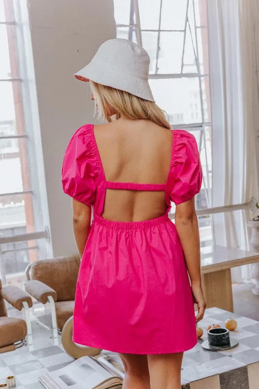 LE LIS Half Sleeve Twisted Front Dress