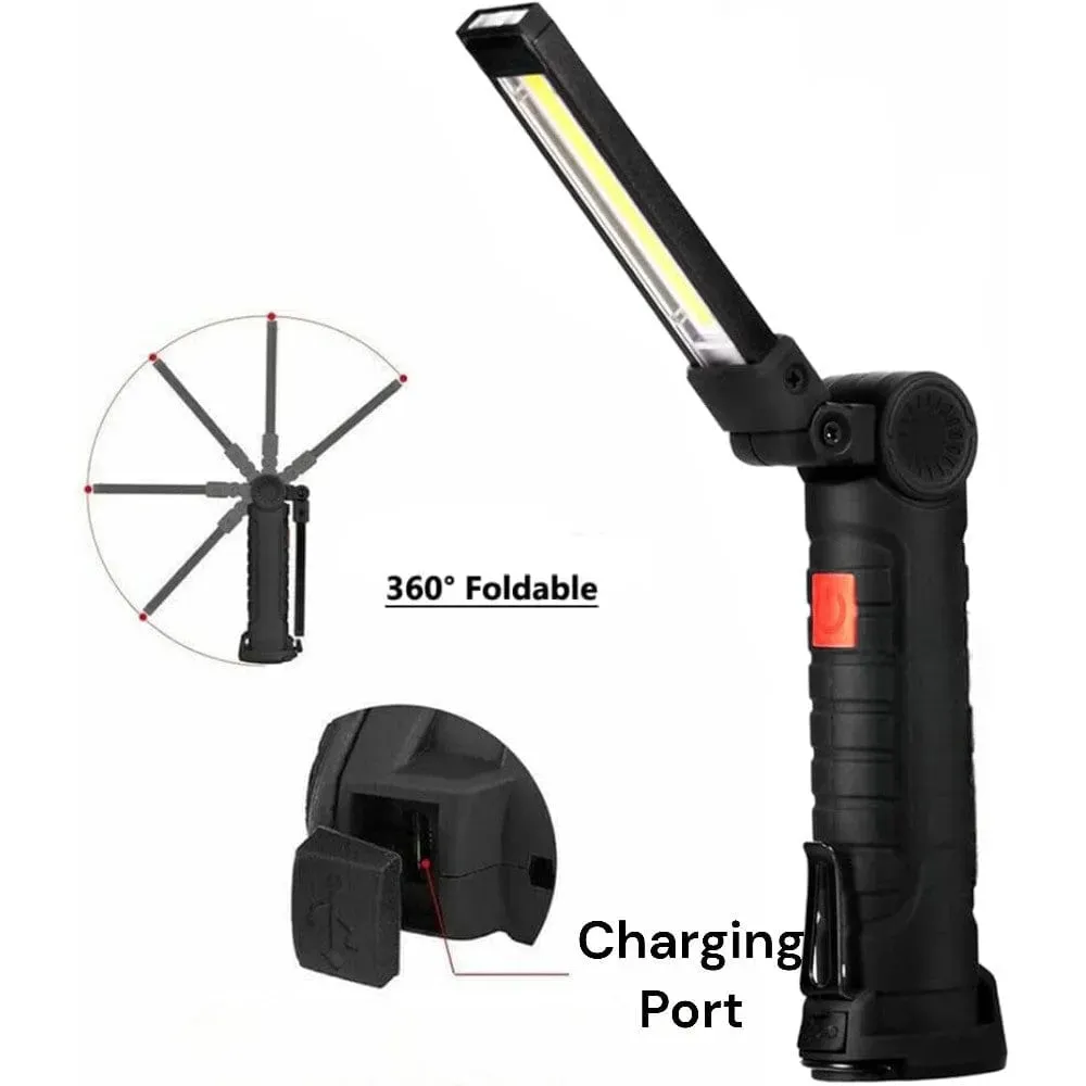 Led COB Work Light Torch 3w Usb Rechargeable Cordless Inspection Lamp