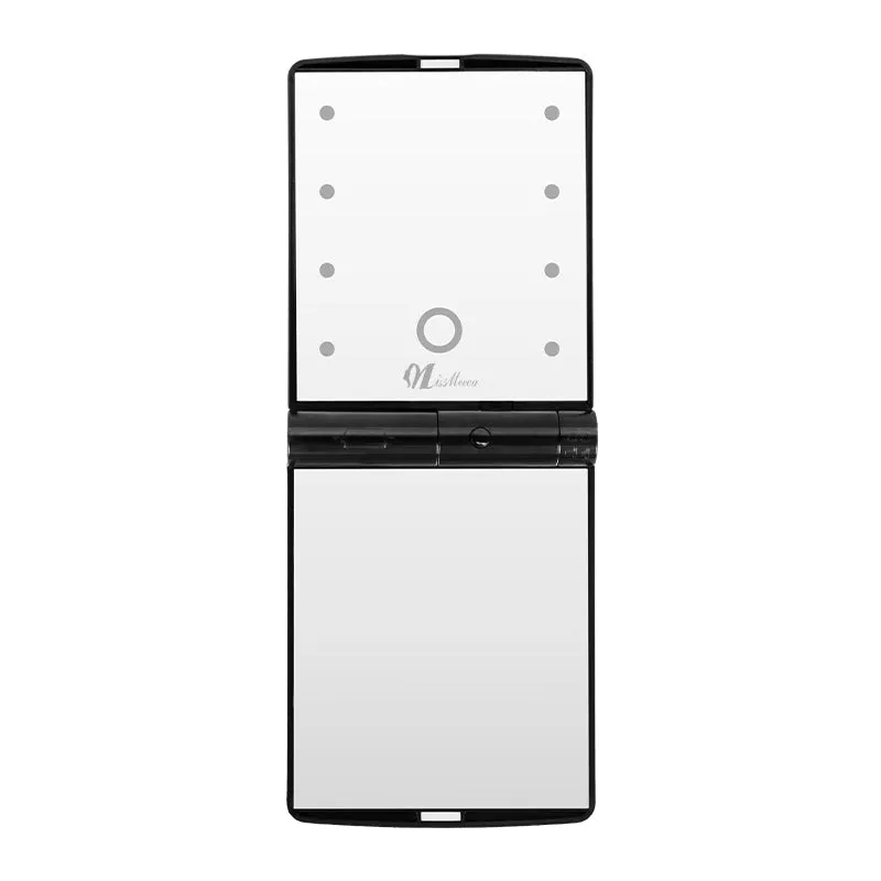 LED Portable Minimalist Makeup Mirror, Folding Vanity Mirror for On-the-Go Touch-ups