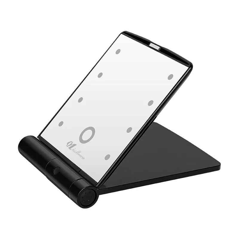 LED Portable Minimalist Makeup Mirror, Folding Vanity Mirror for On-the-Go Touch-ups