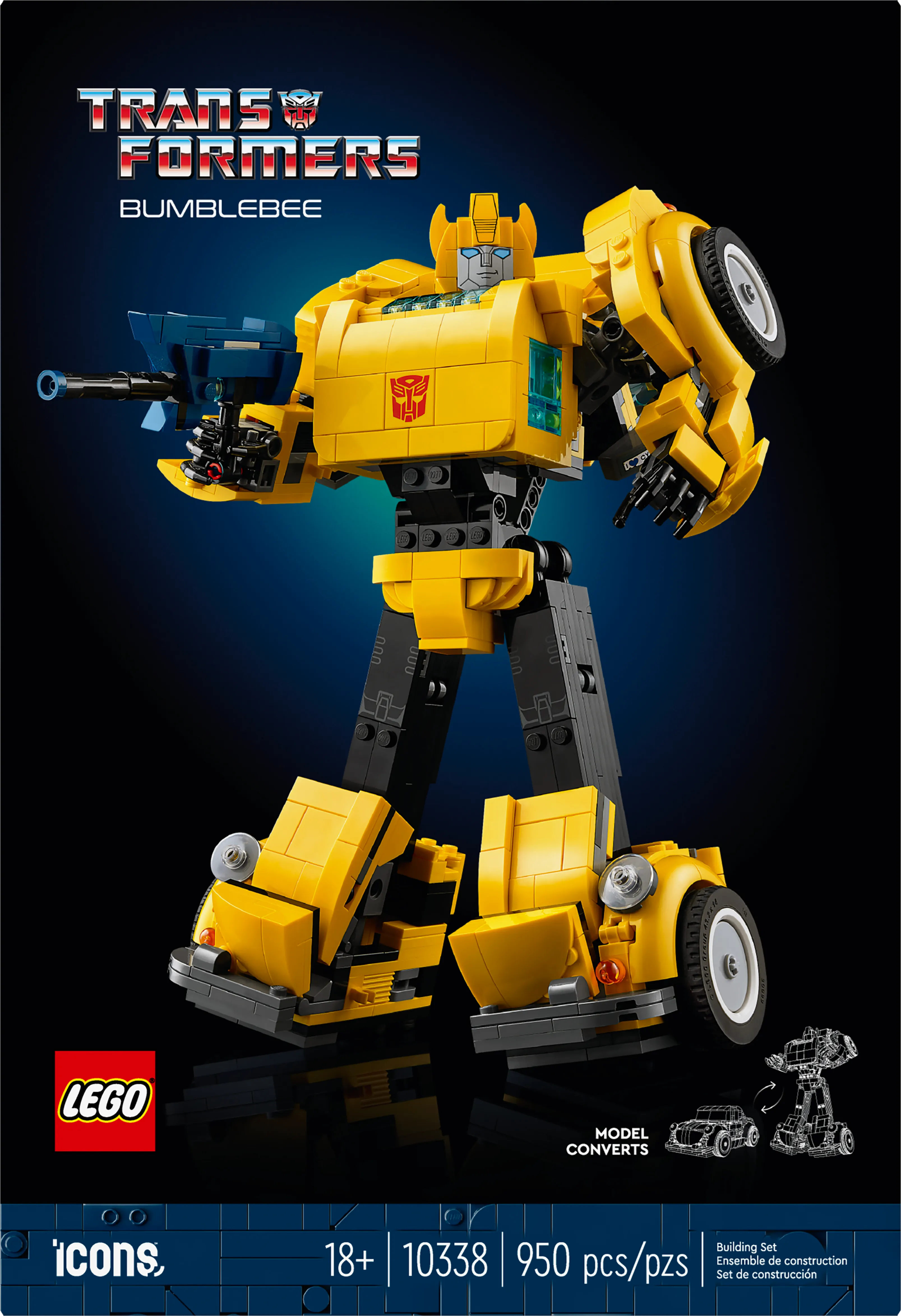 LEGO® Icons Transformers Bumblebee Robot Action Figure Building Set for Adults 10338