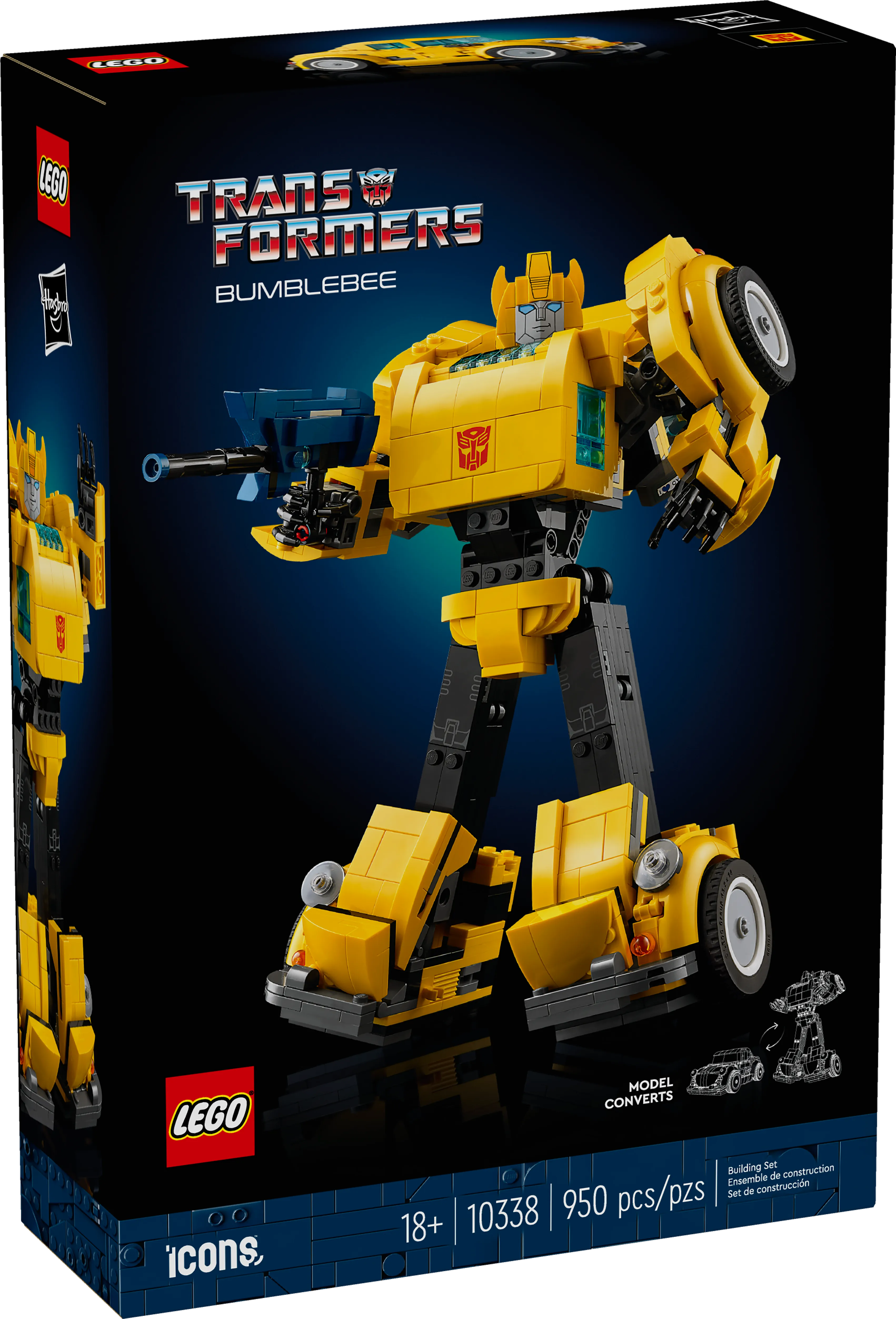 LEGO® Icons Transformers Bumblebee Robot Action Figure Building Set for Adults 10338