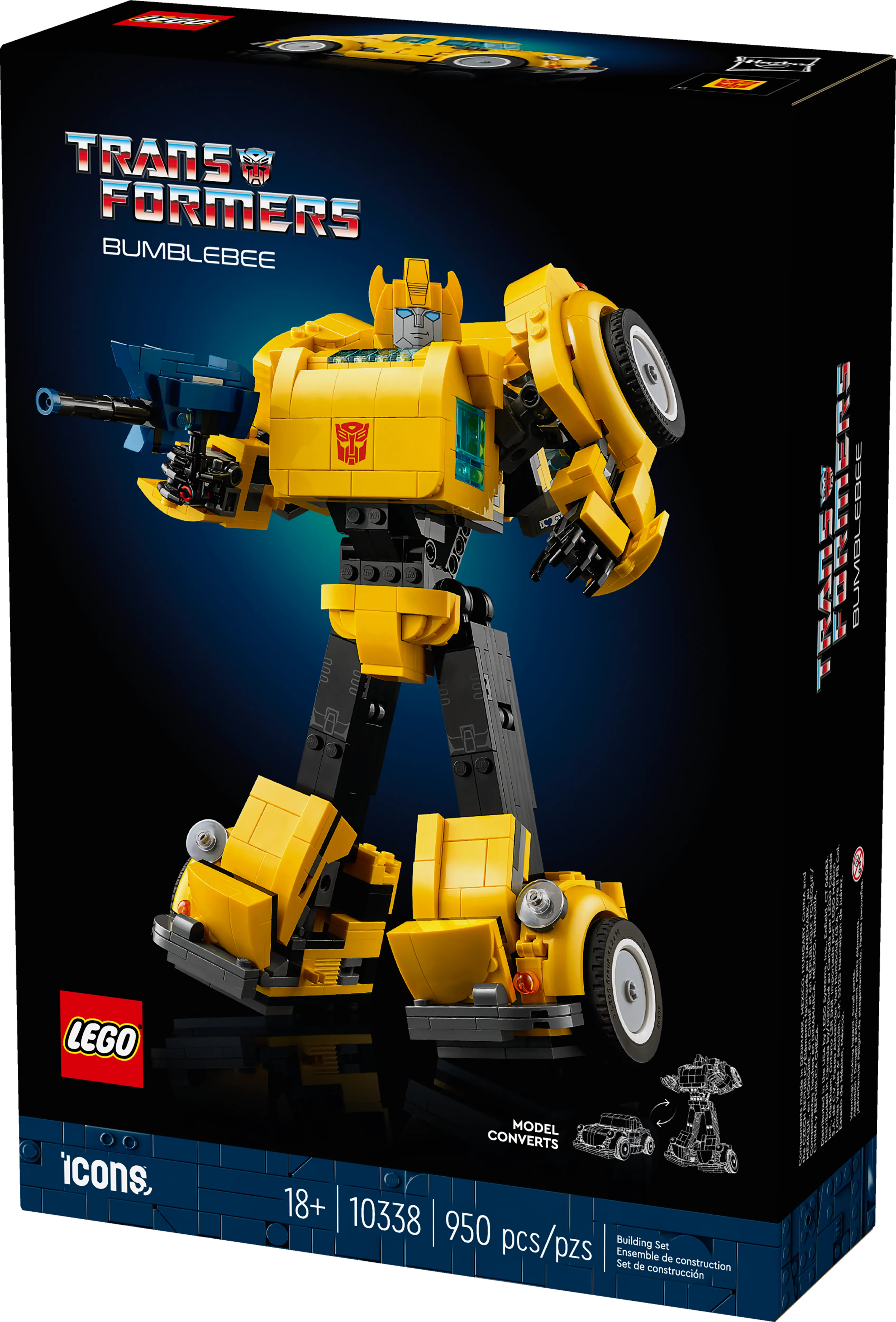 LEGO® Icons Transformers Bumblebee Robot Action Figure Building Set for Adults 10338