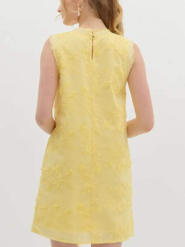 Lemon Scalloped Applique Dress