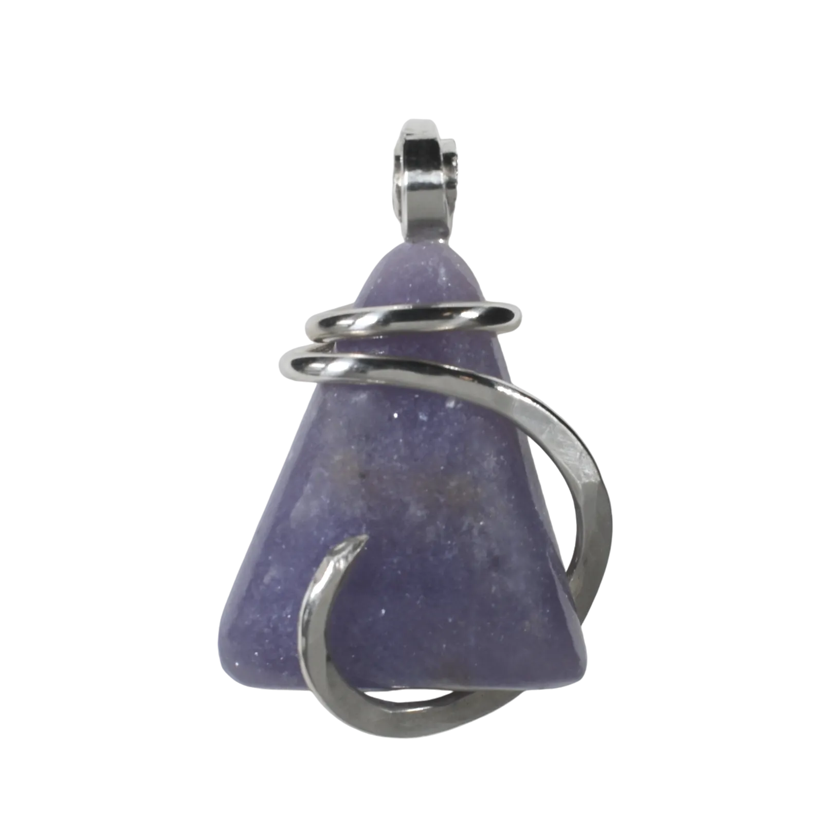 Lepidolite Handmade Stone Pendant Wrapped in Silver