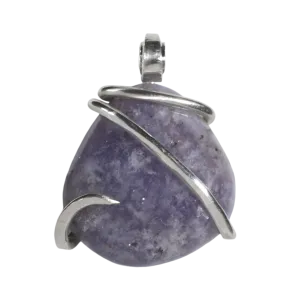 Lepidolite Handmade Stone Pendant Wrapped in Silver